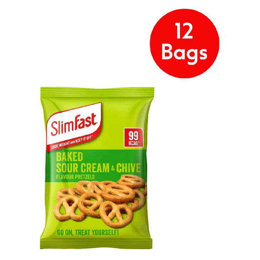 SlimFast Baked Sour Cream & Chive Flavour Pretzels bundle - 12 pack GOODS Boots   