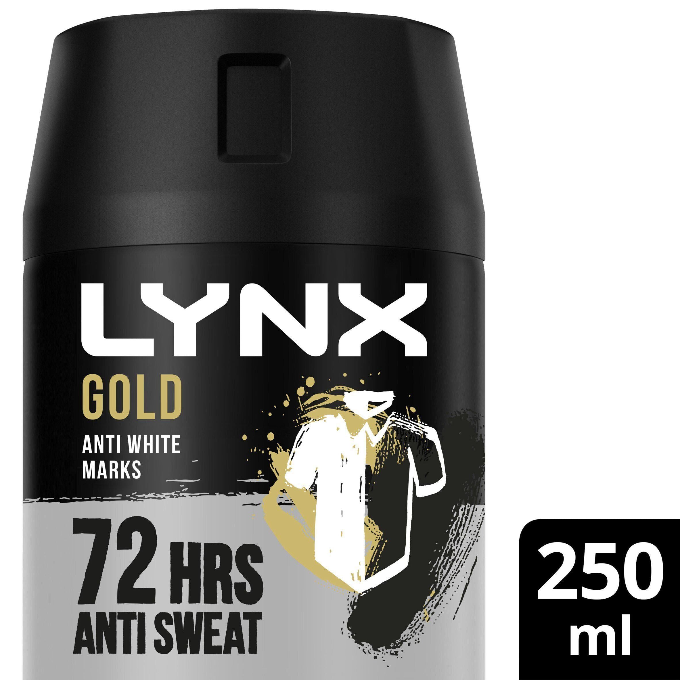 Lynx Gold Anti White Marks Anti-perspirant Deodorant Spray for Men 250ml deodorants & body sprays Sainsburys   