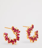 Suzanne Kalan rose gold diamond and ruby hoop earrings, UK version