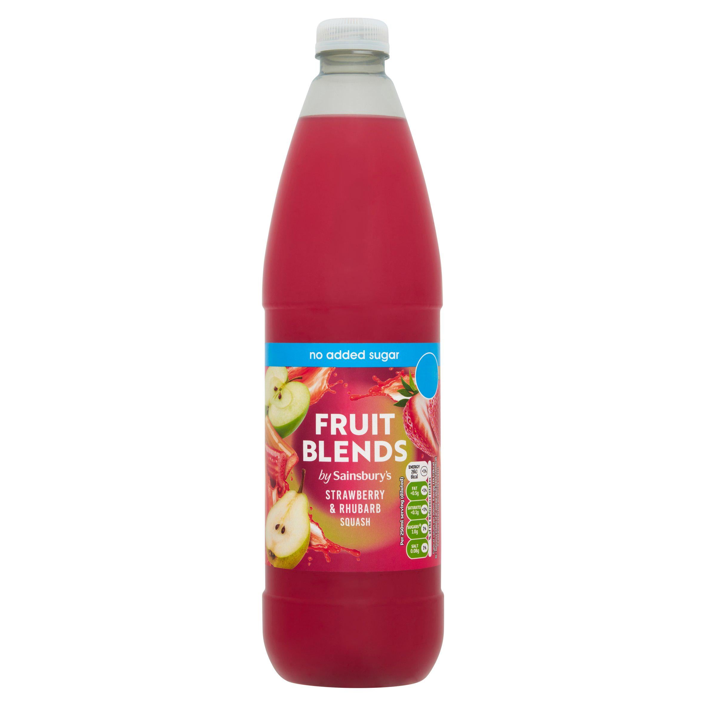 Sainsbury's Fruit Blends Strawberry & Rhubarb Squash 1L GOODS Sainsburys   