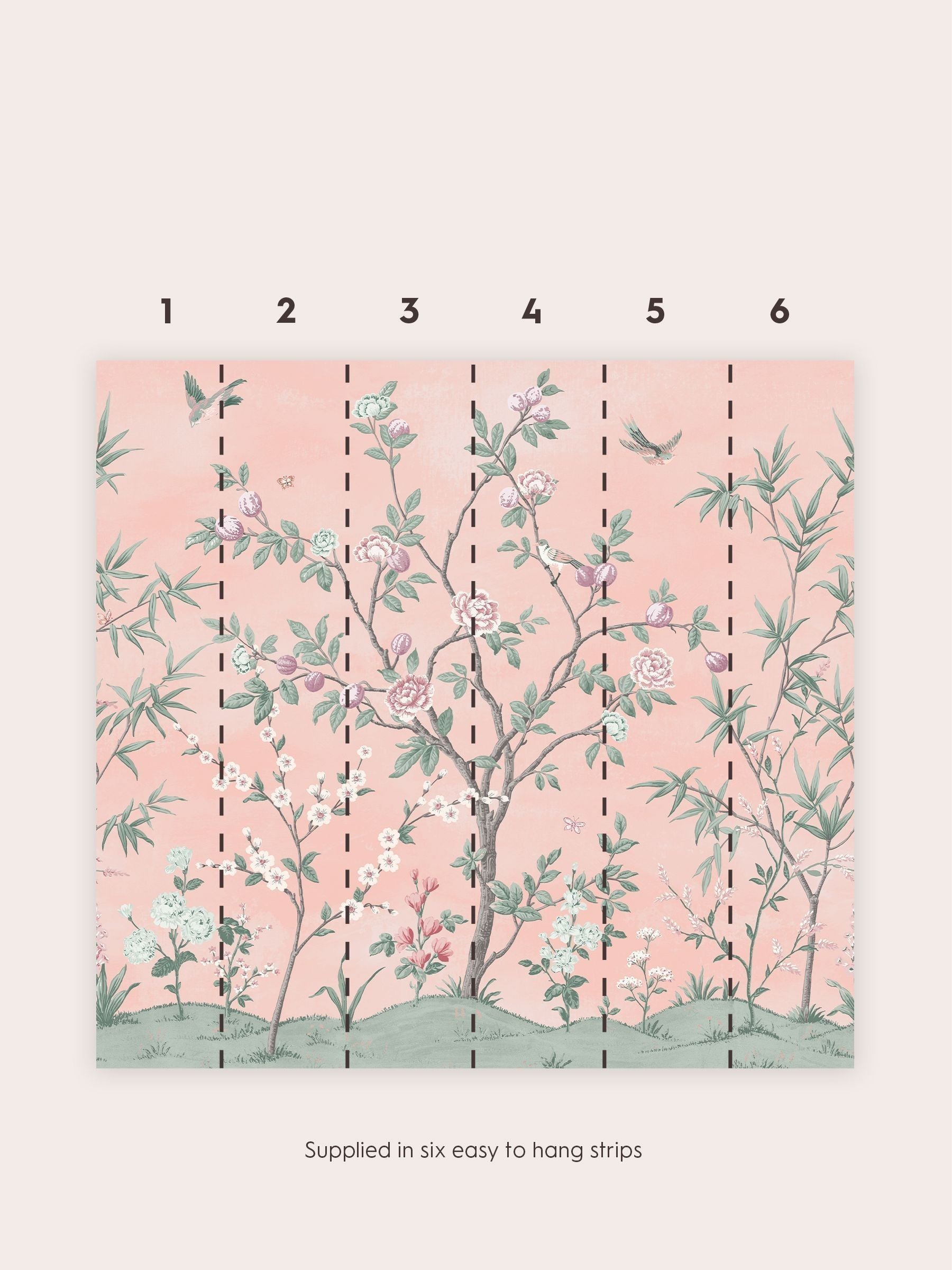 Laura Ashley Blush Eglantine 3M veggtapet (britisk merke)