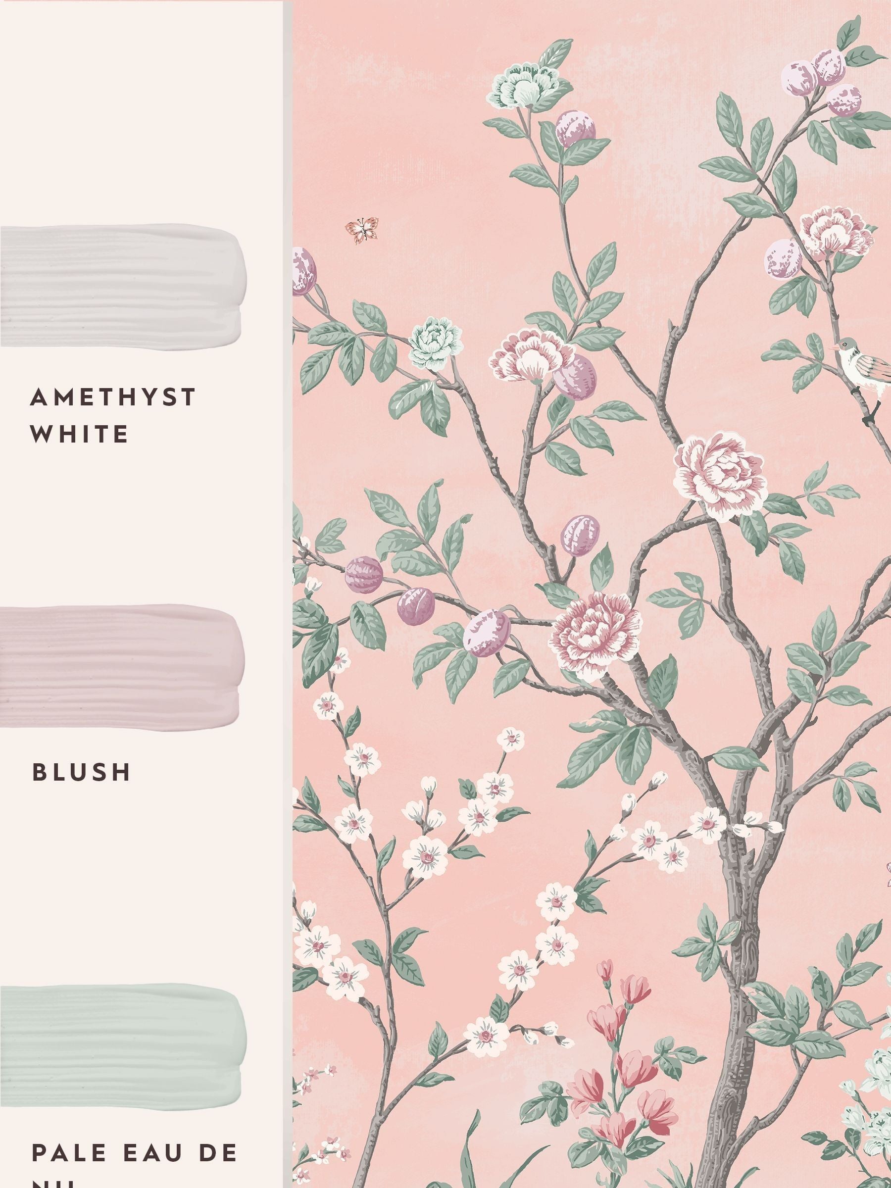 Laura Ashley Blush Eglantine 3M veggtapet (britisk merke)