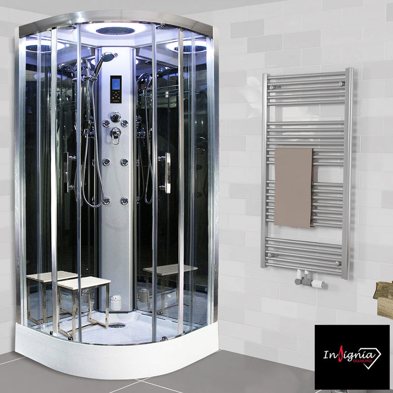Insignia Diamond 1000mm quadrant steam shower in 2 colours, UK version
