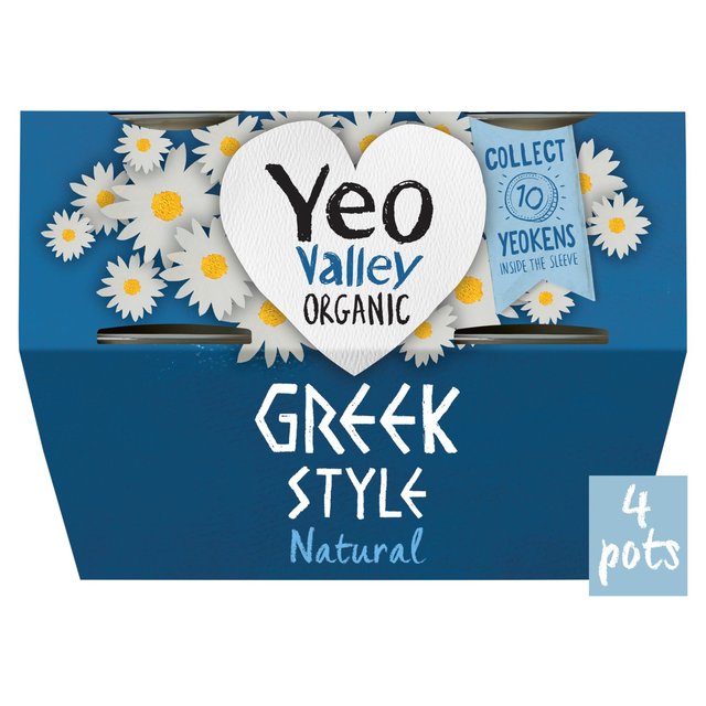 Yeo Valley Organic Greek Style Natural Yoghurt   4 x 110g GOODS M&S   