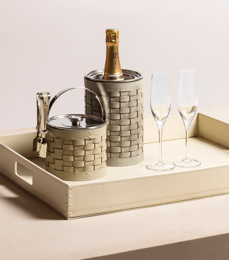 Plateau Barcelona en cuir Riviere 63,5 cm x 46,5 cm, importé du Royaume-Uni
