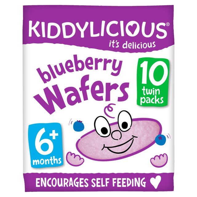 Kiddylicious Blueberry Maxi Wafers Baby Snacks Multi   10 x 4g