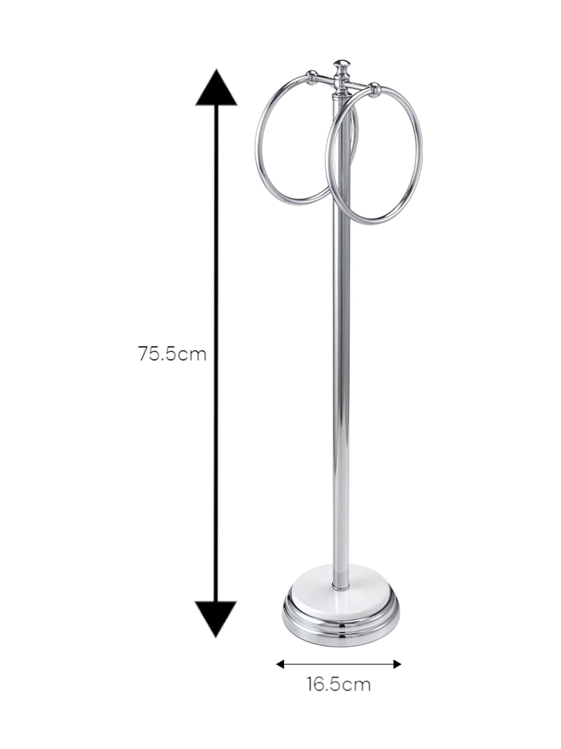 Showerdrape White Opera freestanding double towel ring (British brand)