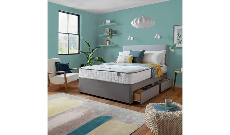 Silentnight Kingsize Divan Bed Set Grey (British brand)