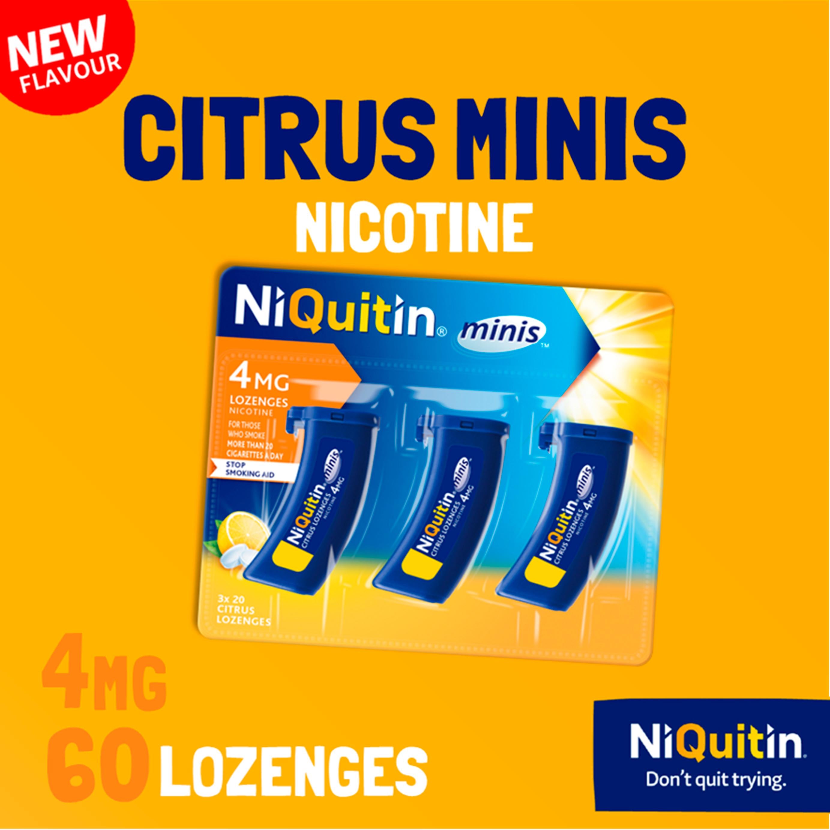NiQuitin Minis citrus 4mg lozenges pack - British product