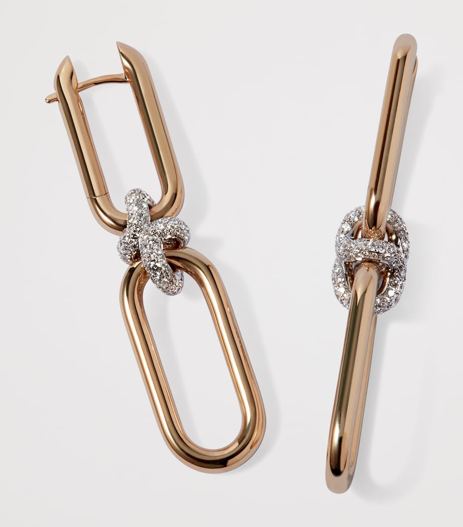Annoushka double hoop earrings yellow and white gold with diamonds (British brand)