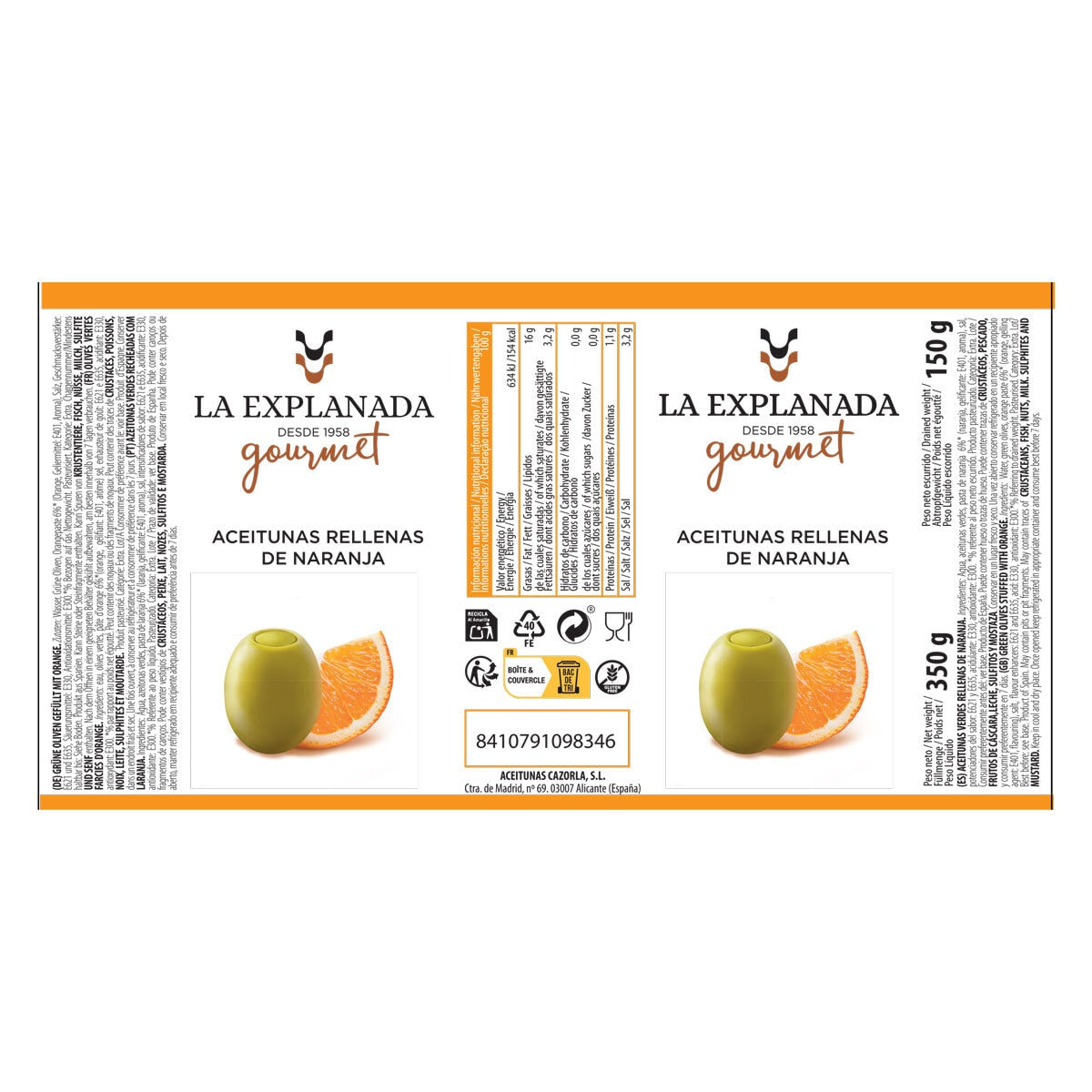 La Explanada Gourmet Flavoured Olives, 6 x 350g