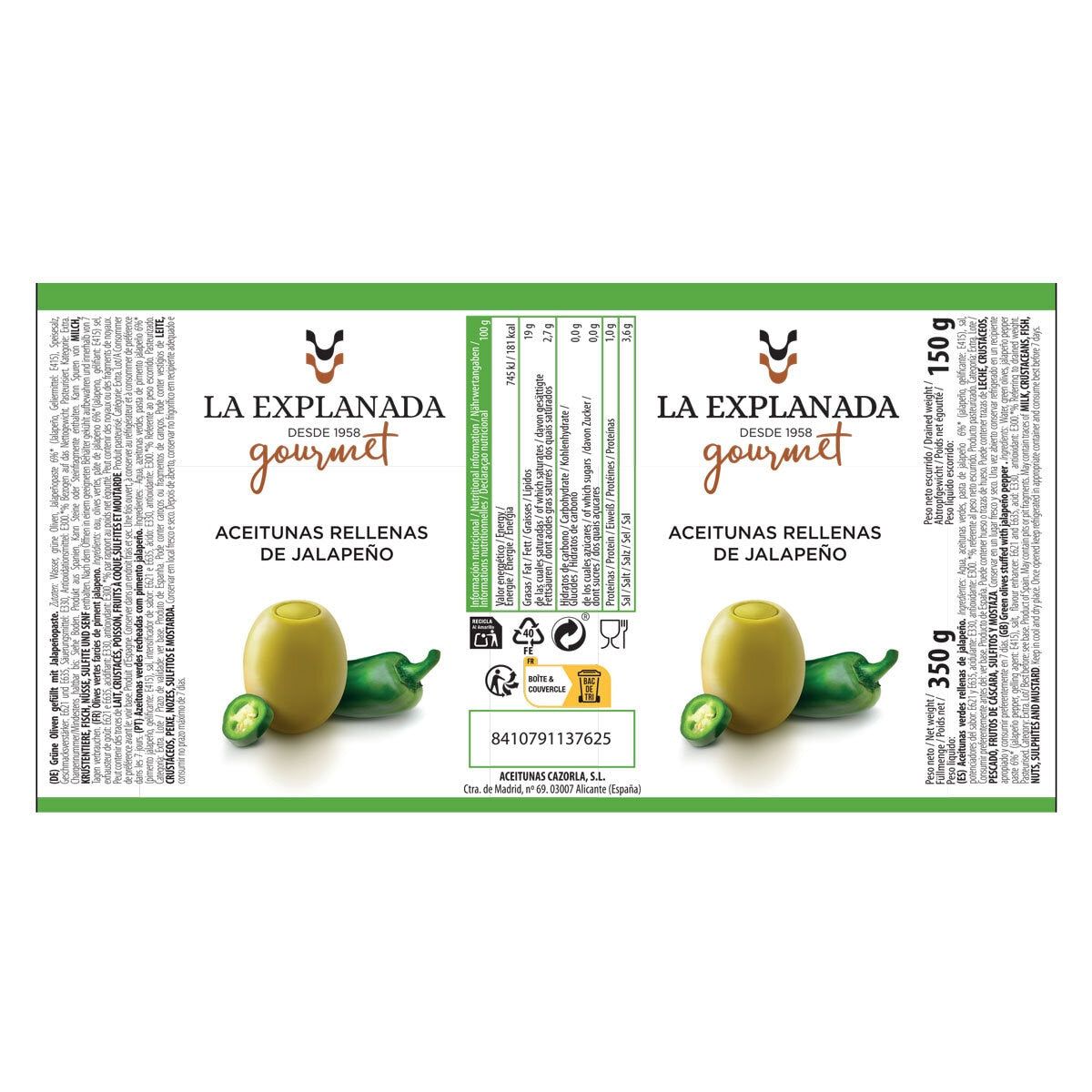 La Explanada Gourmet Flavoured Olives, 6 x 350g GOODS Costco UK