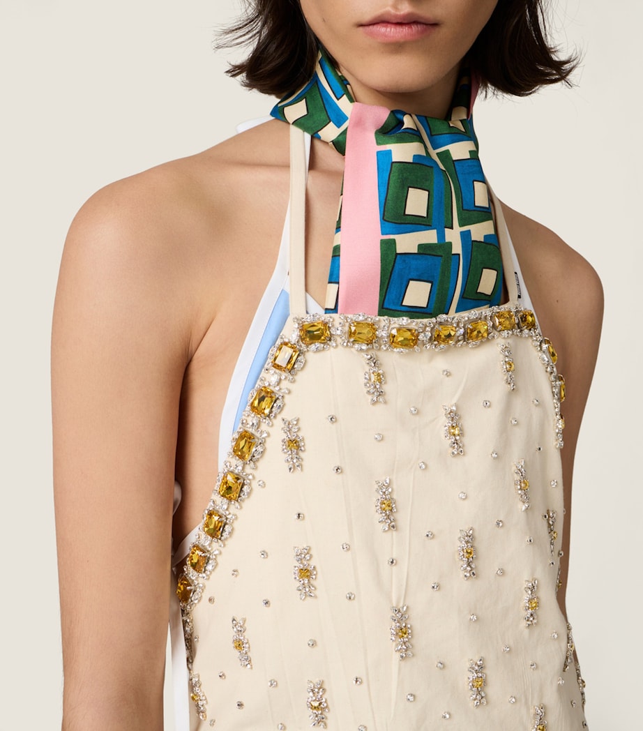 Miu Miu printed silk scarf 137x34cm - British product