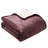 Etched Velvet Sherpa Blanket in 4 colours, 228 x 228 cm GOODS Costco UK