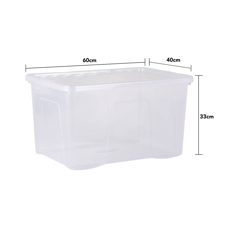 Wham 60L clear plastic storage boxes 5-pack, UK version