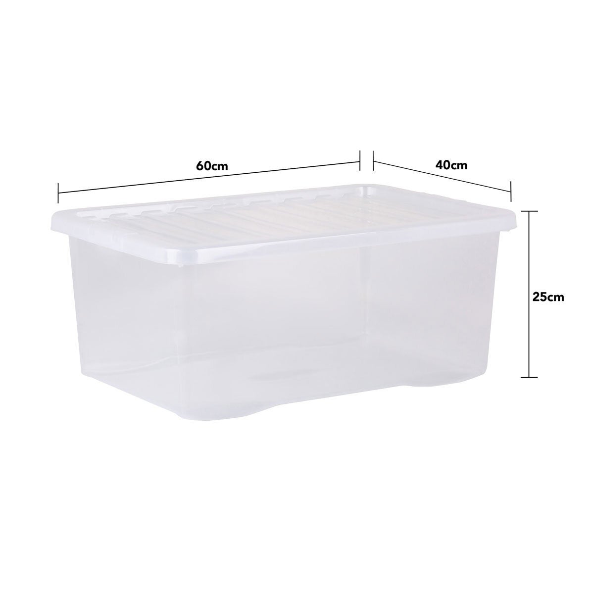 Wham 45L clear plastic storage boxes 5 pack, UK version