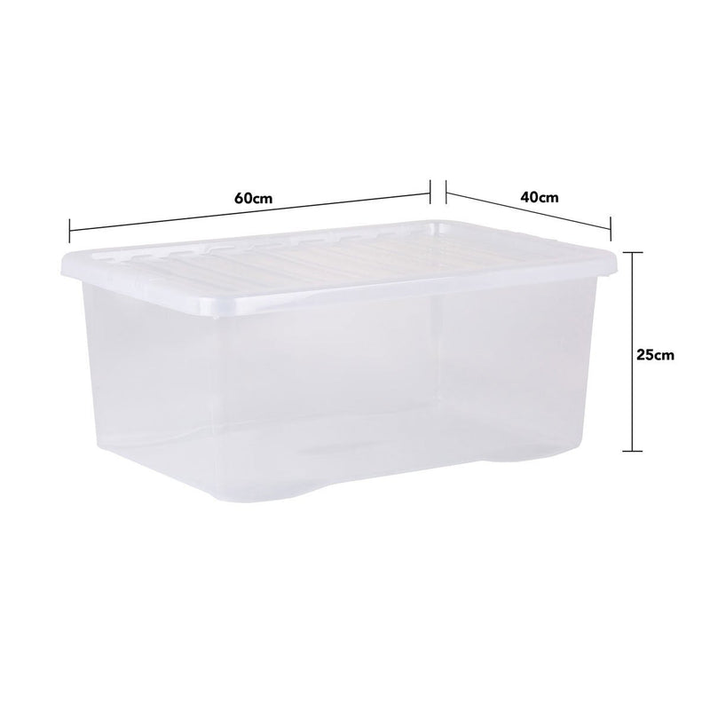 Wham 45L clear plastic storage boxes 5 pack, UK version