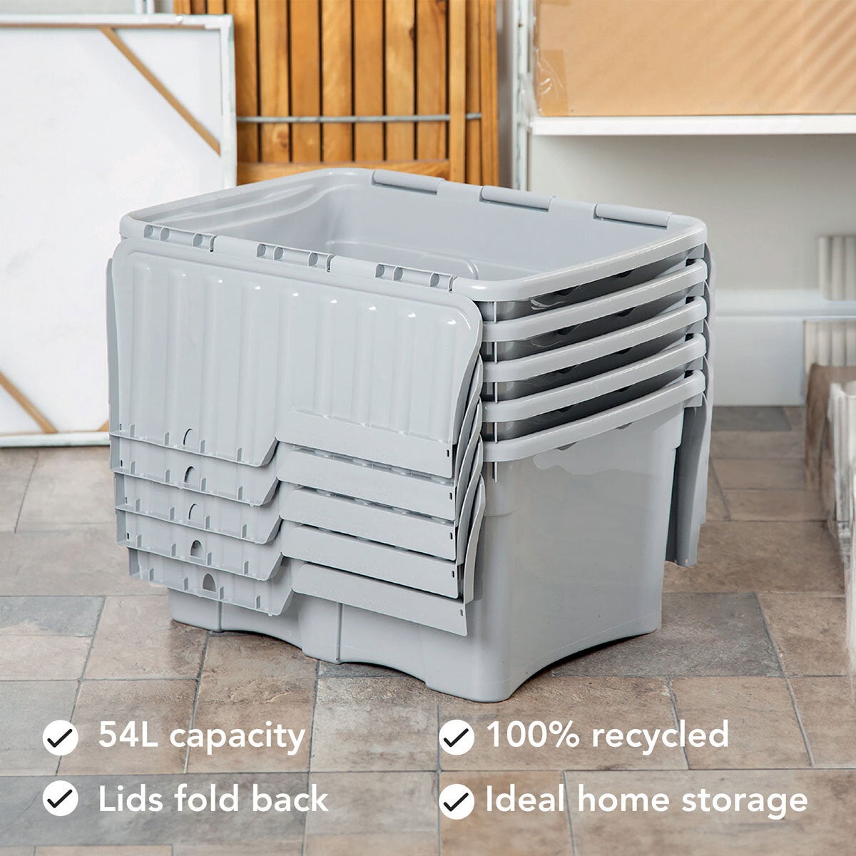 Wham 54L croc box with grey lids (British brand)