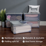 Wham 45 litre clear grey wheeled storage boxes, UK version