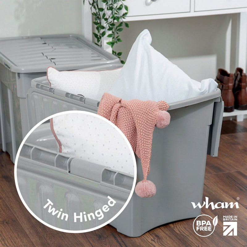Wham croc box 80 litre storage box 2 pack, imported from the UK