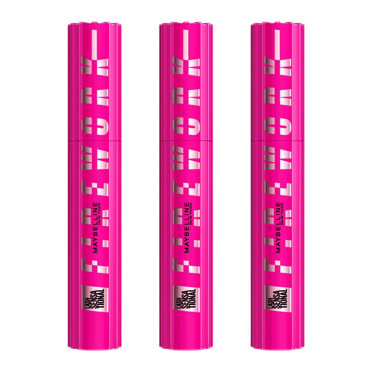 Maybelline Lash Sensational Firework Mascara 3-pakning, importert fra Storbritannia