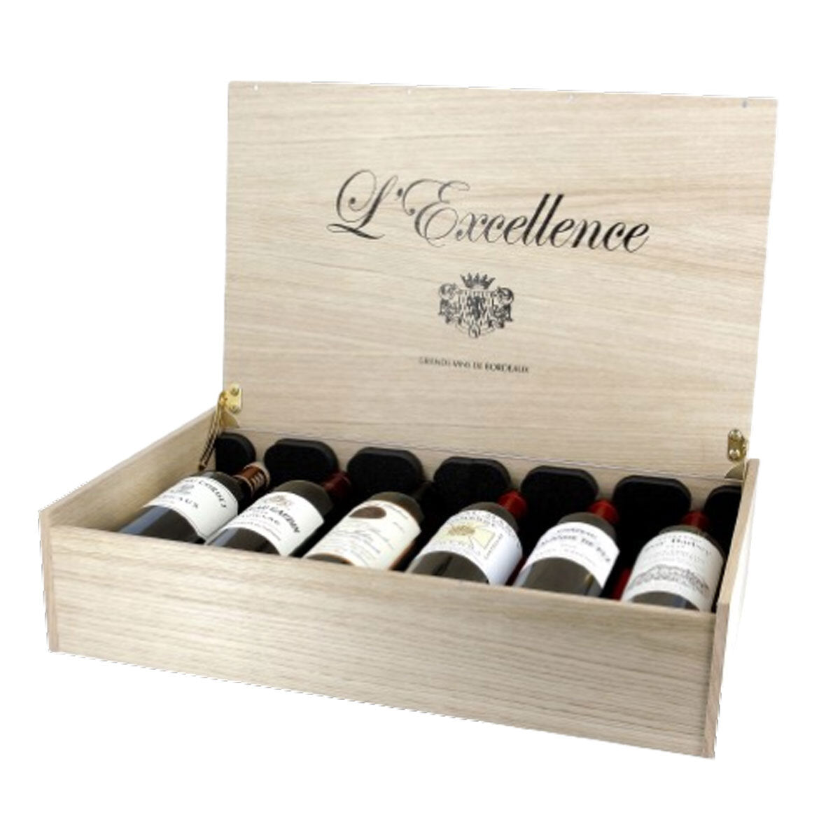 L'Excellence Bordeaux Wooden Gift Box 6 x 75cl GOODS Costco UK