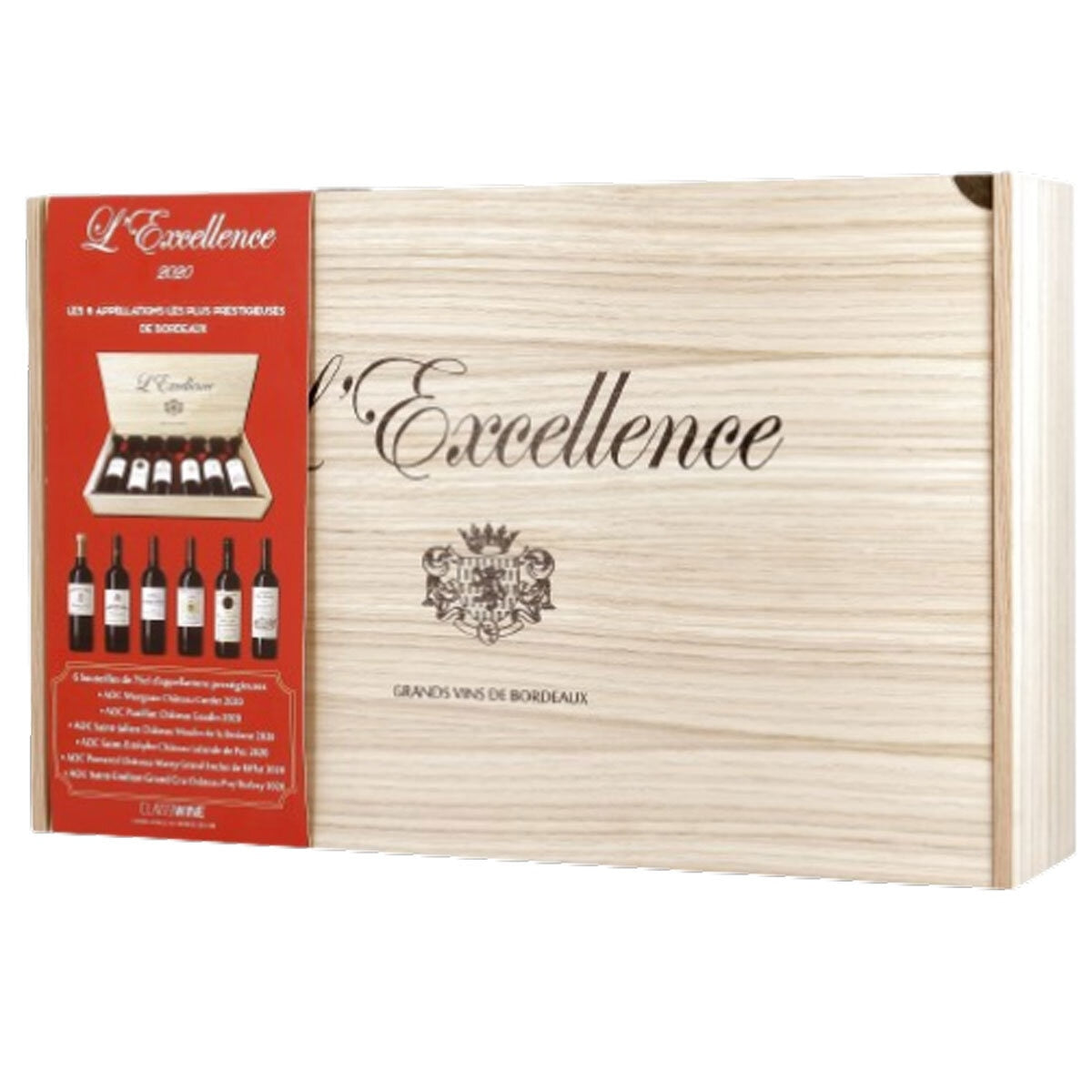 L'Excellence Bordeaux Wooden Gift Box 6 x 75cl GOODS Costco UK