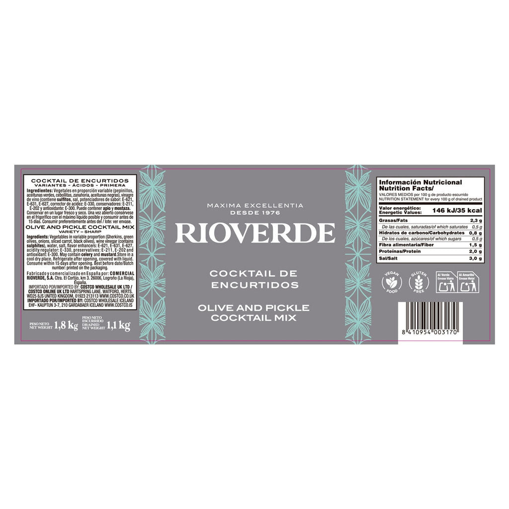 Rioverde Olive & Pickle Mix, 1.8kg