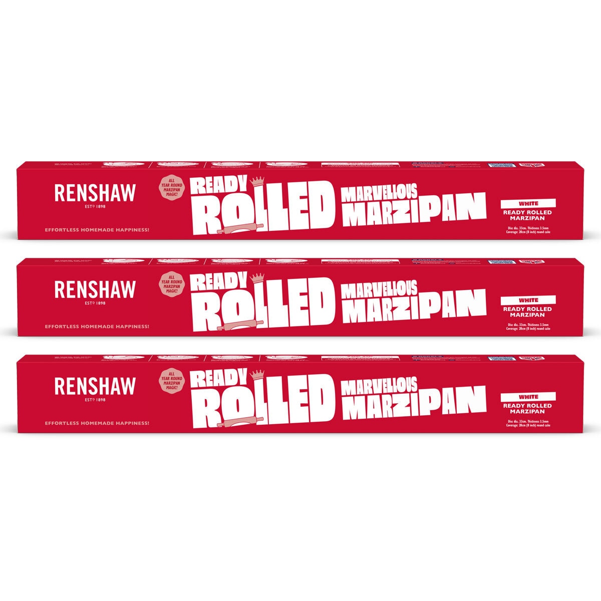 Renshaws Ready Rolled Marzipan Discs, 3 x 400g GOODS Costco UK