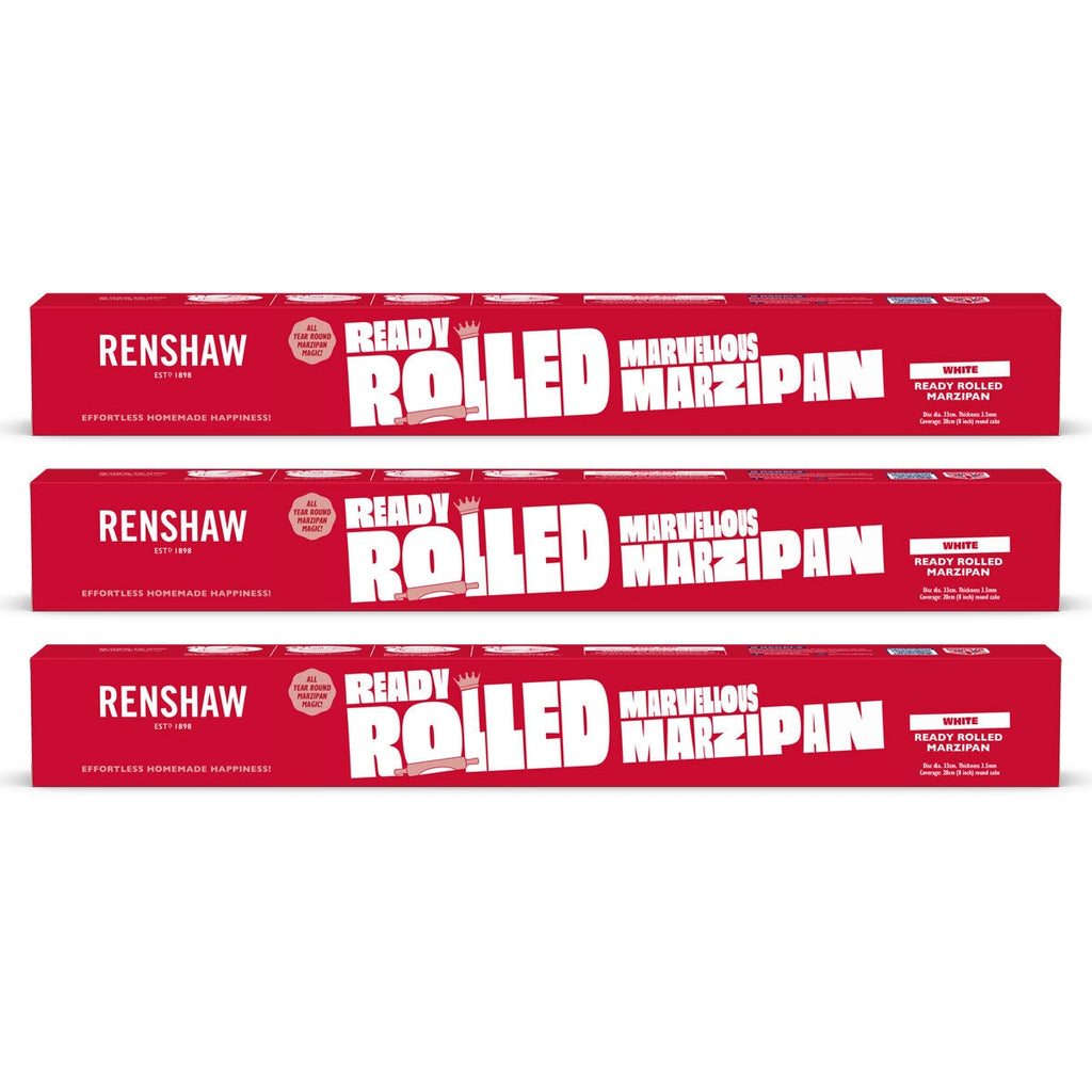 Renshaws Ready Rolled Marzipan Discs, 3 x 400g