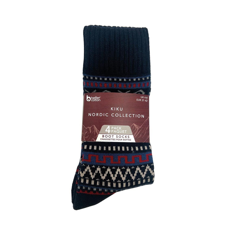 Kiku Nordic Collection boot socks in assorted colours, 4 pack, UK version