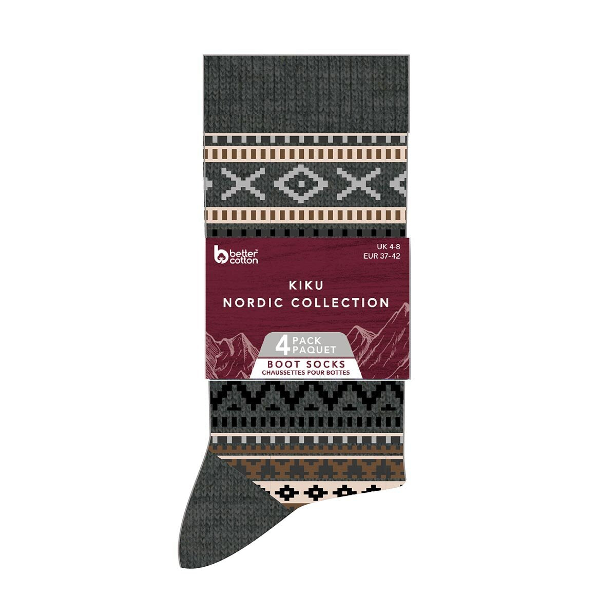 Kiku Nordic Collection Boot Sock, 4 Pack GOODS Costco UK