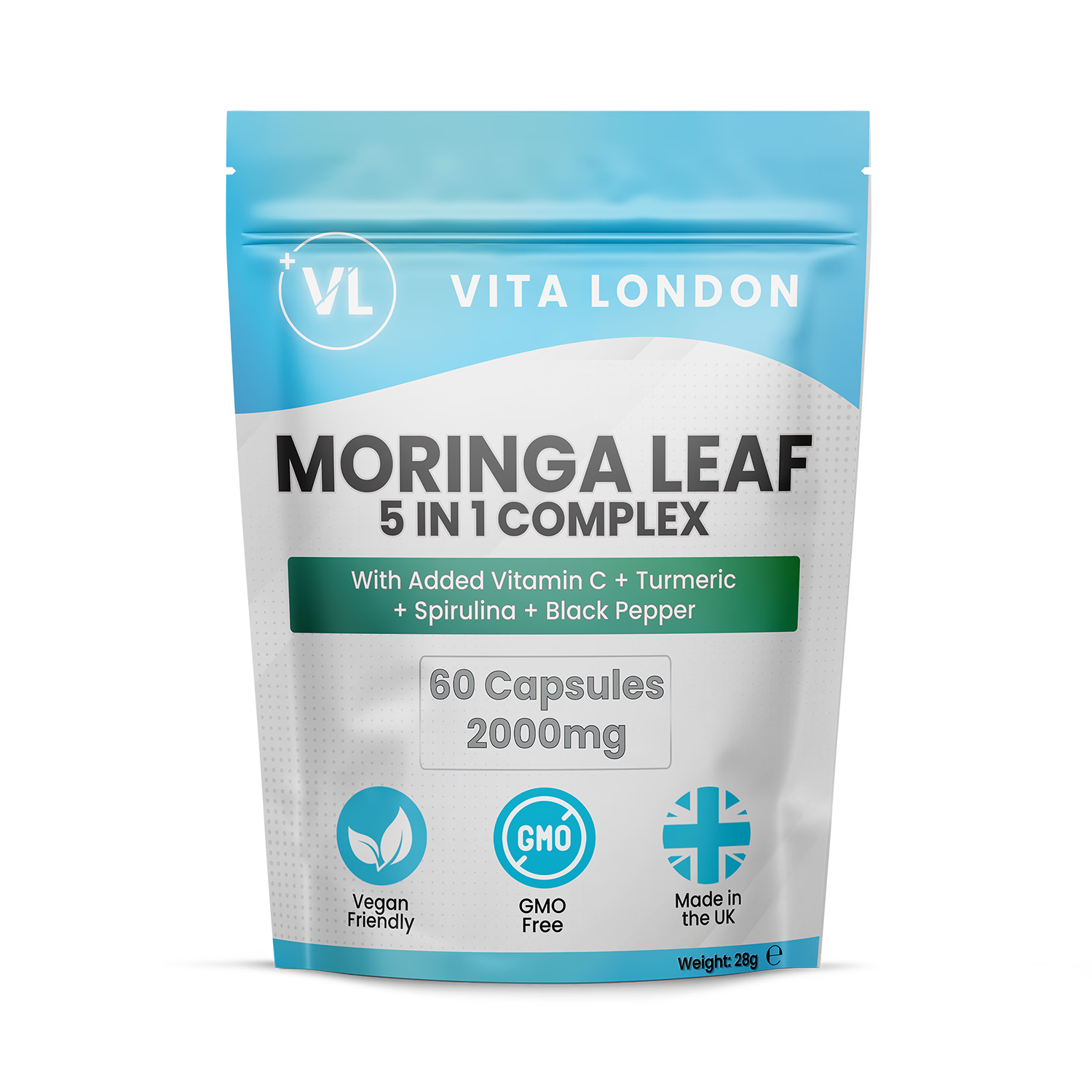 Vita London Moringa 5-in-1 Complex supplement 60 capsules, UK version