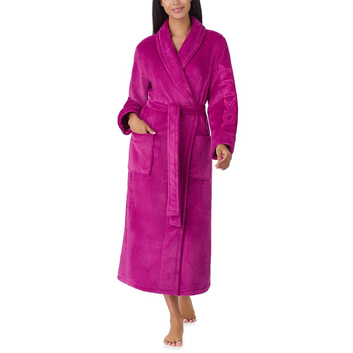 DKNY Shawl Collar Long Plush Robe GOODS Costco UK