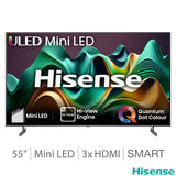 Hisense 55U6NQTUK 55 Inch Mini LED Freely Smart TV GOODS Costco UK