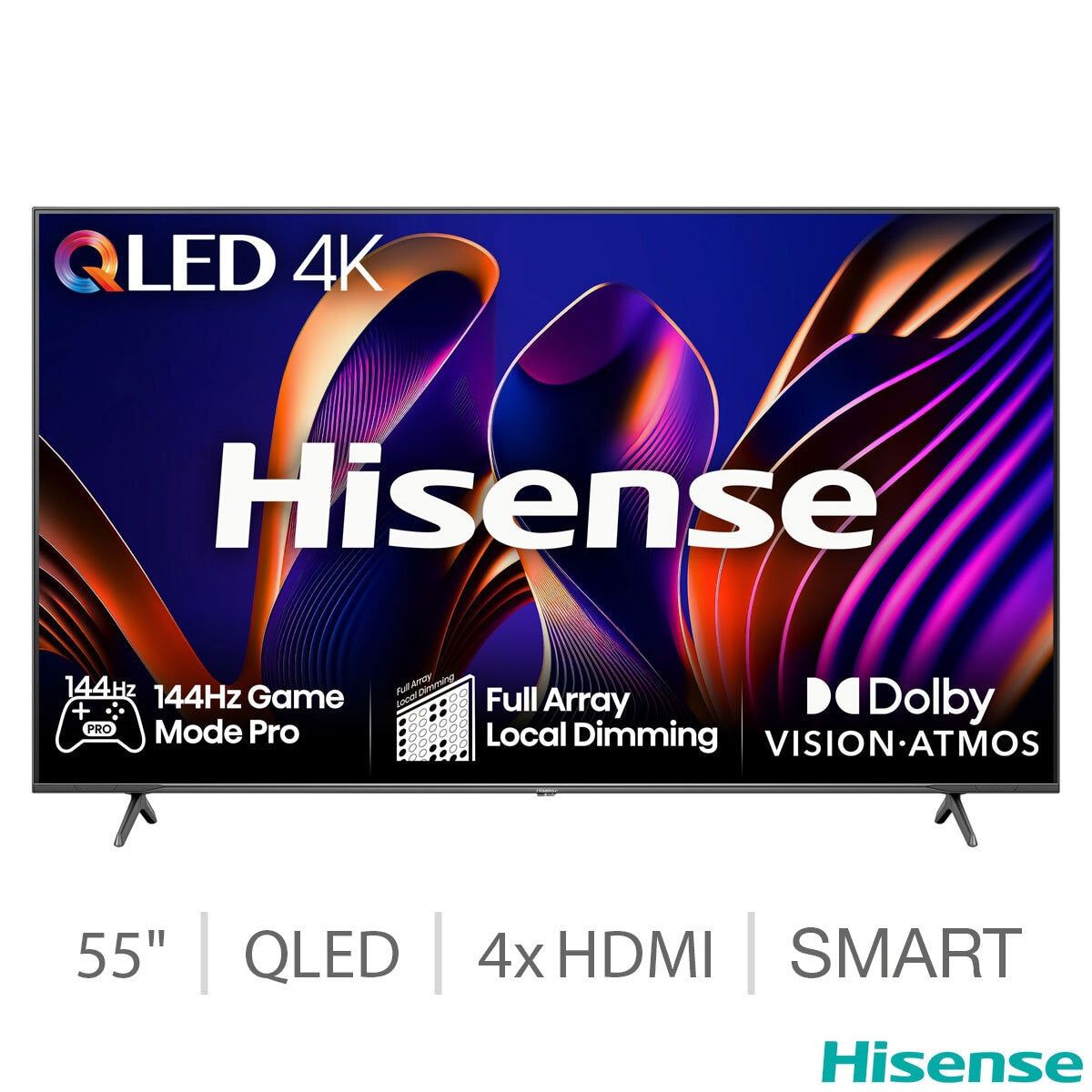 Hisense 55E77NQTUK PRO 55 Inch QLED 144Hz Freely TV GOODS Costco UK