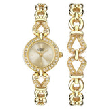 Limit gold plated watch and bracelet set with stones, UK version
