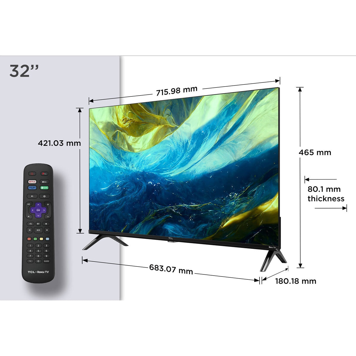 TCL 32RS550K 32 Inch LED HD Smart Roku TV GOODS Costco UK