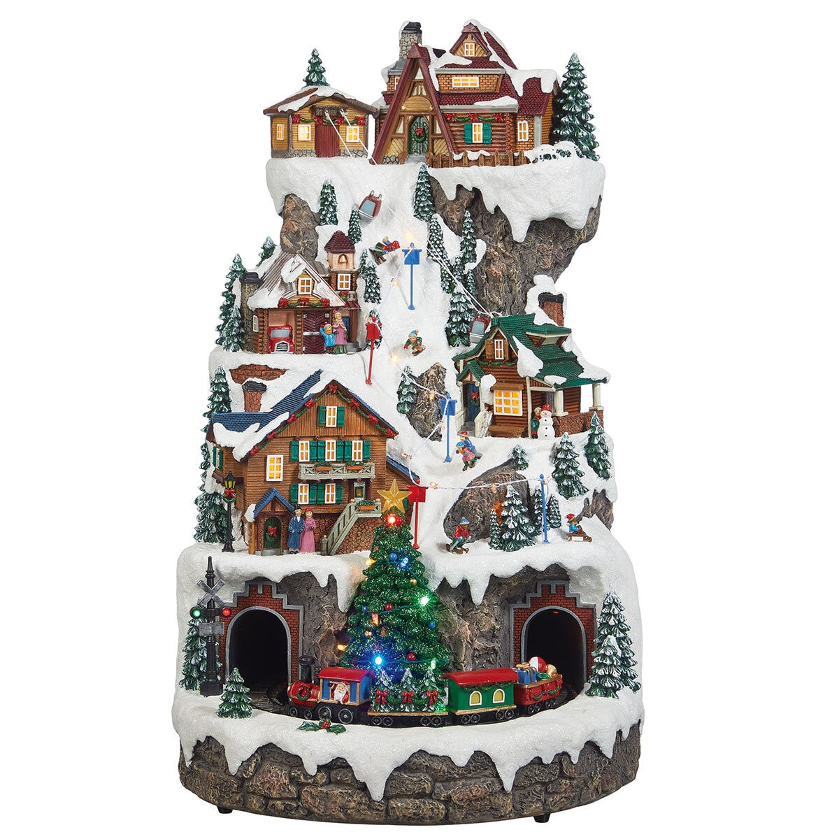 Animated ski mountain decoration 50cm - British product