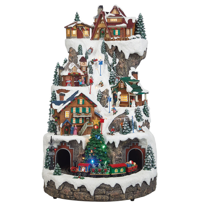 Animated ski mountain decoration 50cm - British product