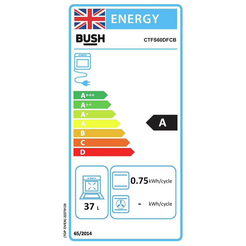 Bush double oven dual fuel cooker black 60cm - British product