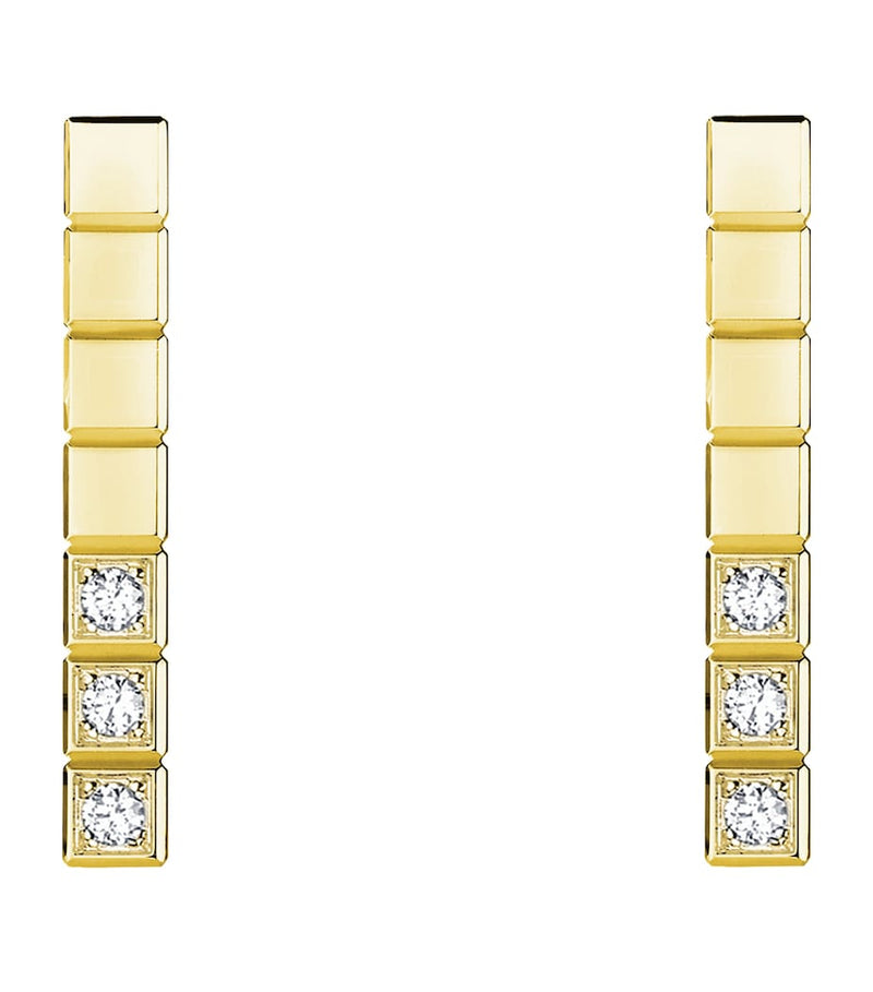 Chopard Ice Cube earrings yellow gold diamond (British brand)
