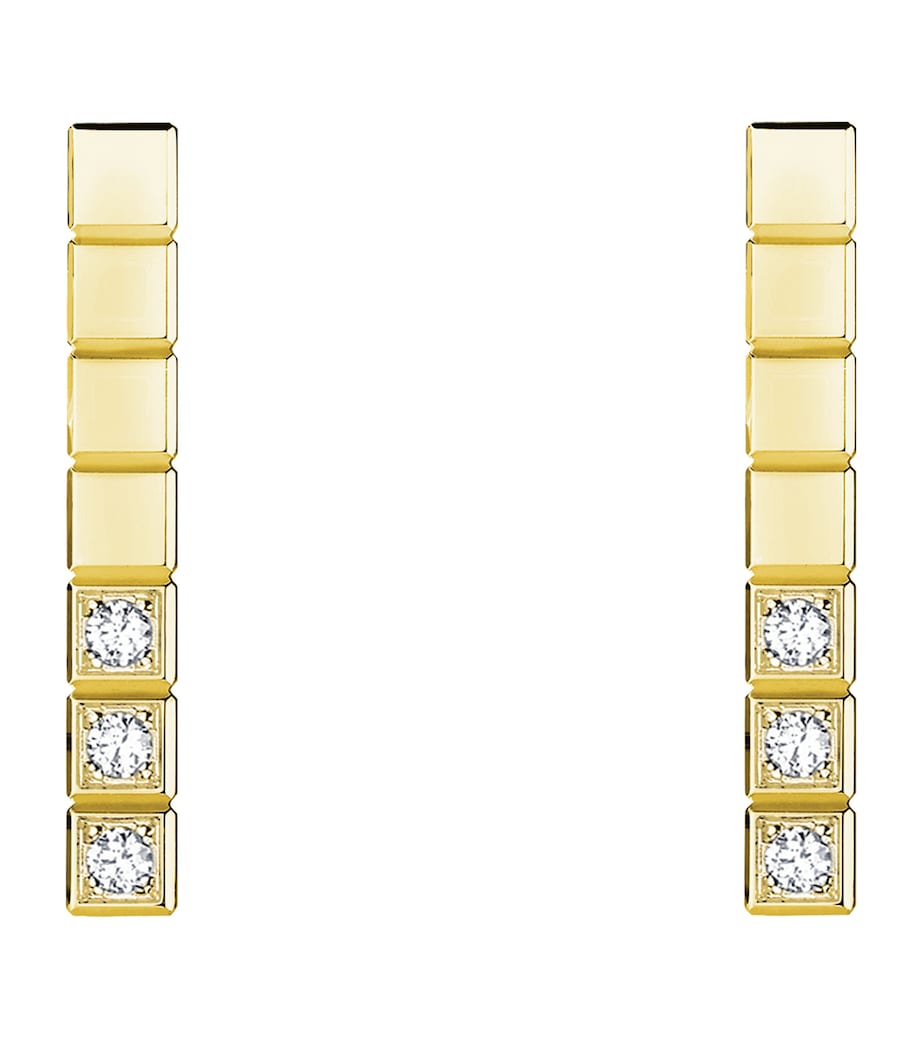 Chopard Ice Cube earrings yellow gold diamond (British brand)