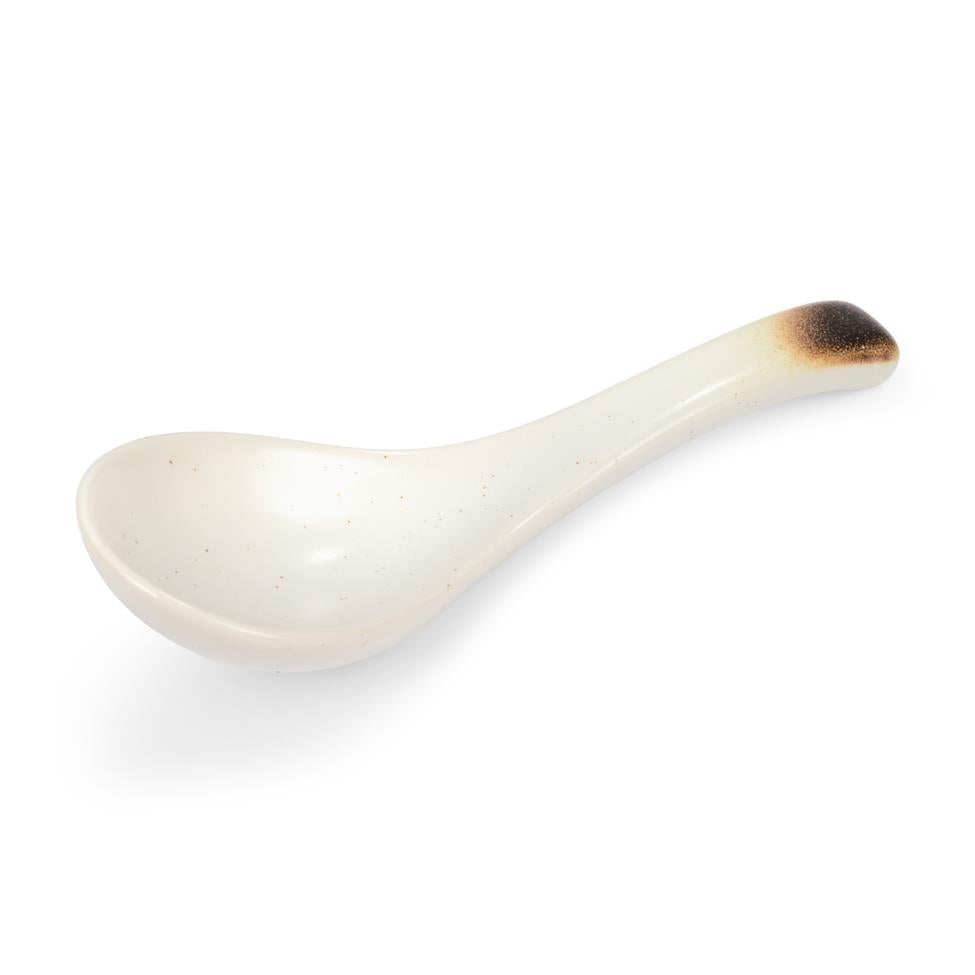 Soup spoon in Japanese beige ceramic, UK version