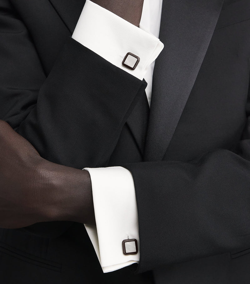Tateossian Spazio square mother-of-pearl cufflinks - British product