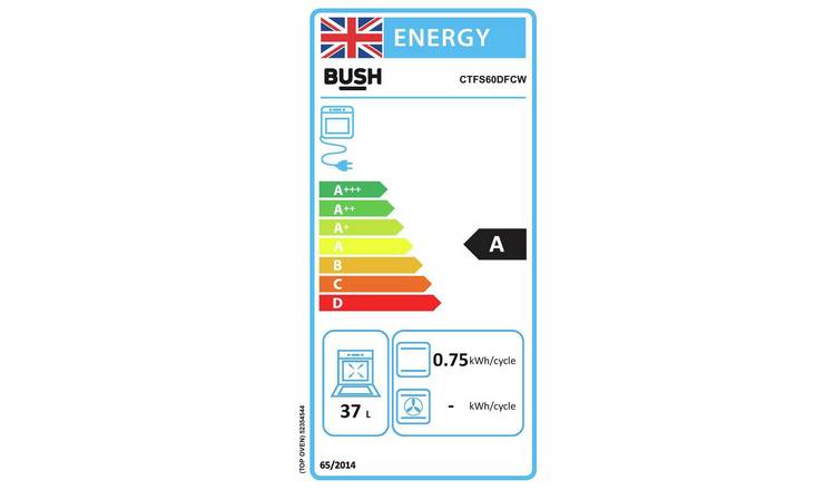 Bush white dual fuel cooker 60cm wide - British product