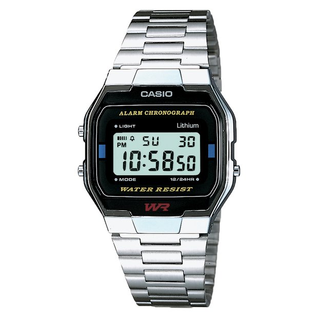 Casio Chronograph silver stainless steel watch 34mm - British product