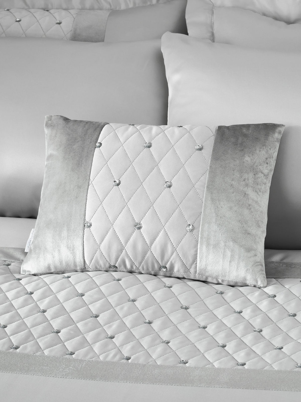 Catherine Lansfield Kissen silbernes Pailletten-Cluster, UK-Version