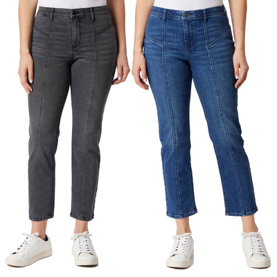 Briggs Ladies Mid Rise Stretch Denim Jeans in Black and Blue - UK 8-16