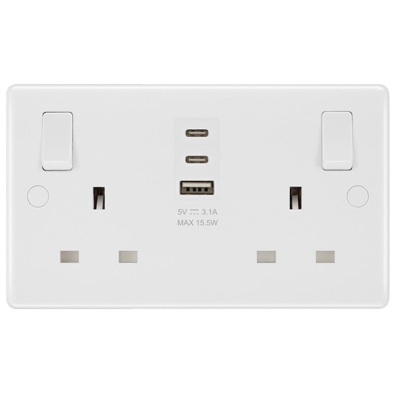 Masterplug double USB socket pack of 2 (British brand)